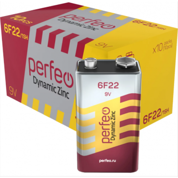 Эл.питания Perfeo 6F22  1SH Dynamic Zinc (10 шт/кор.)